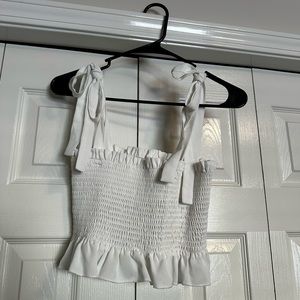 SHEIN White Tube Top with Bow Tie Straps